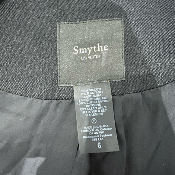 Smythe Black One Button Blazer - Picture 3 of 6